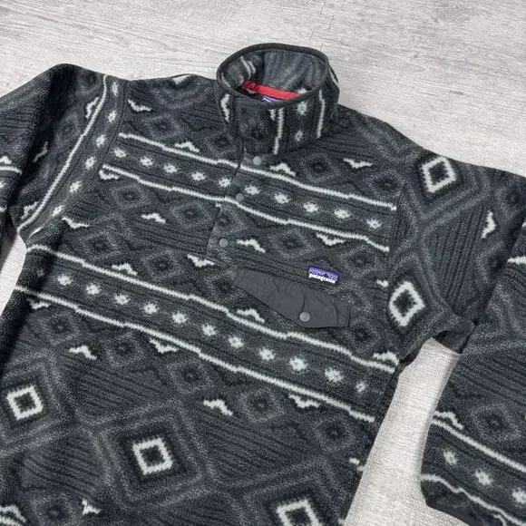 Patagonia Synchilla Men's XS Grey Eyota Forge Aztec Southwestern Fleece Pullover - Picture 8 of 10